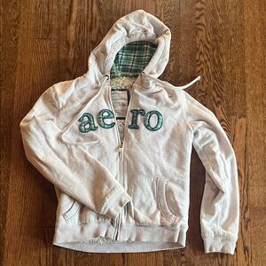 Aeropostale Hoodie with Green Plaid Lining